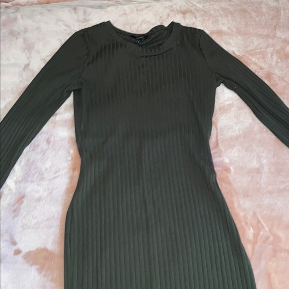 Olive green forever 21 bodycon dress